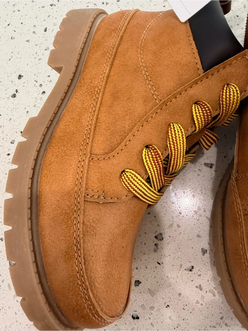 New boys Carter's Sz 2 Tan Brown Lace-Up Kids Trail Boots